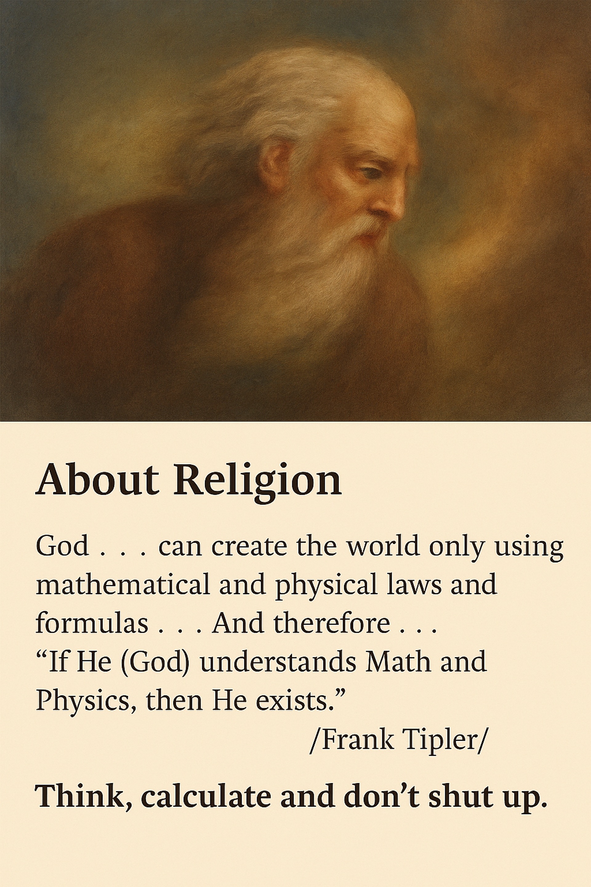 God and Physics Illustration